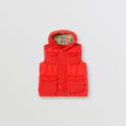 Burberry Burberry Childrens Down-filled Hooded Puffer Gilet, Size: 10y, Red