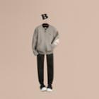 Burberry Burberry Check Elbow Patch Bomber Cardigan, Size: 14y, Grey