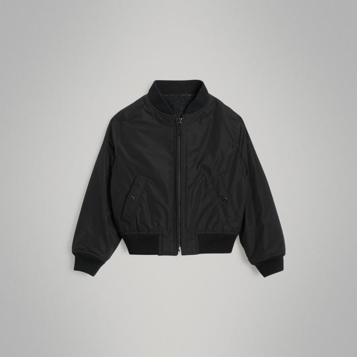 Burberry Burberry Childrens Logo Print Shape-memory Taffeta Bomber Jacket, Size: 14y, Grey