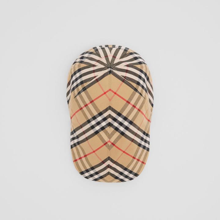 Burberry Burberry Vintage Check Cotton Flat Cap, Beige