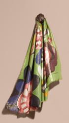 Burberry Floral Metallic Cashmere Scarf