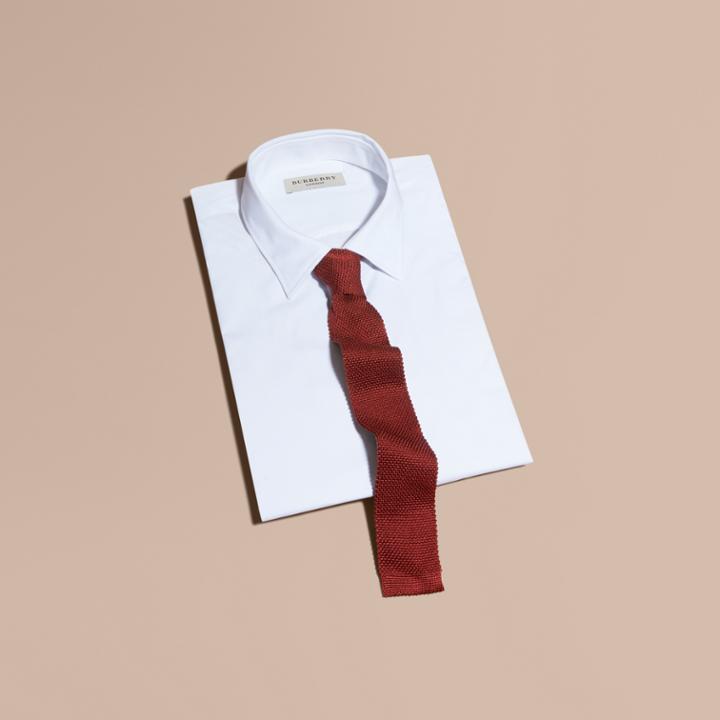 Burberry Burberry Slim Cut Knitted Silk Tie, Brown