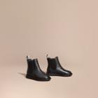 Burberry Burberry Grainy Leather Chelsea Boots, Size: 7, Black