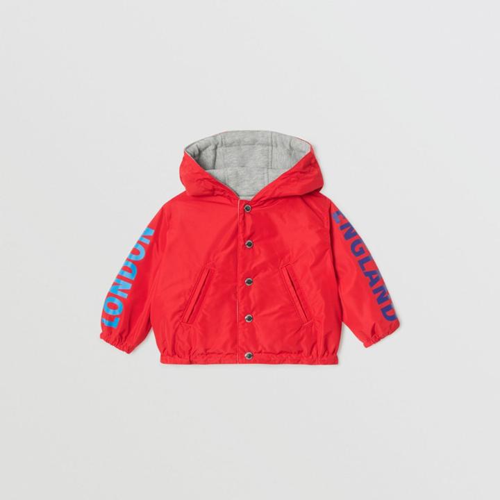Burberry Burberry Childrens Logo Print Reversible Hooded Jacket, Size: 2y, Red