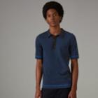 Burberry Burberry Tipped Cotton Jersey Polo Shirt, Size: M, Blue