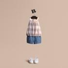 Burberry Burberry Button Detail Cotton Chambray Shorts, Size: 6y, Blue