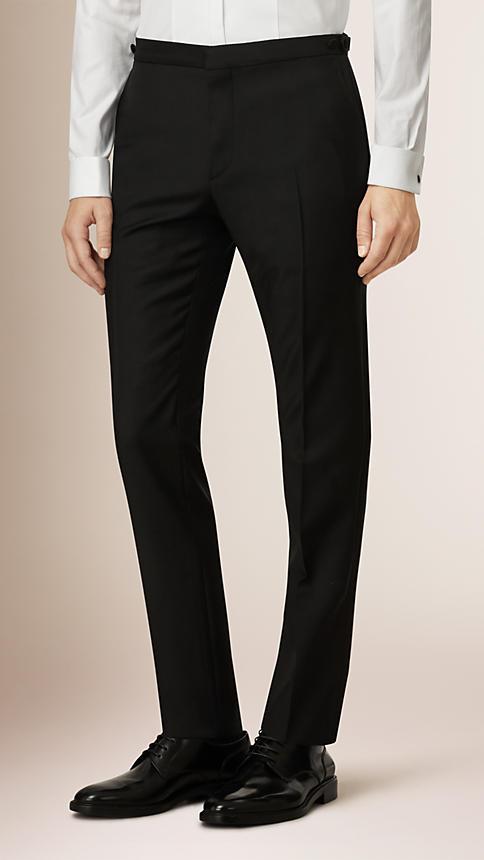 Burberry Slim Fit Wool Mohair Tuxedo Trousers