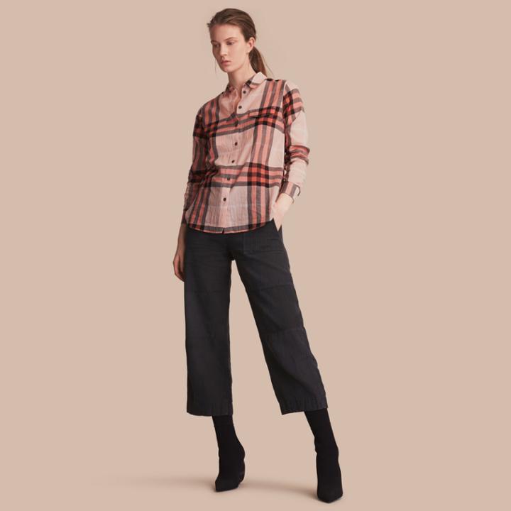 Burberry Burberry Check Cotton Shirt, Orange