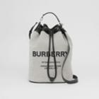 Burberry Burberry Horseferry Print Cotton Canvas Drawcord Tote, Black