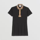 Burberry Burberry Childrens Vintage Check Trim Cotton Piqu Polo Shirt Dress, Size: 12y