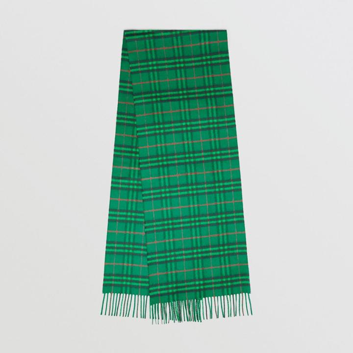 Burberry Burberry The Classic Vintage Check Cashmere Scarf, Green