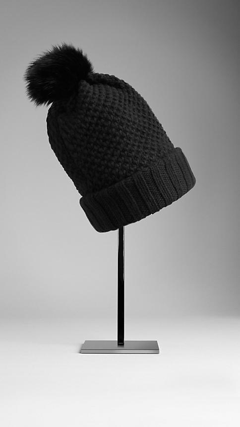 Burberry Fur Pom-pom Beanie