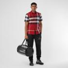 Burberry Burberry Short-sleeve Check Stretch Cotton Poplin Shirt, Size: M, Purple