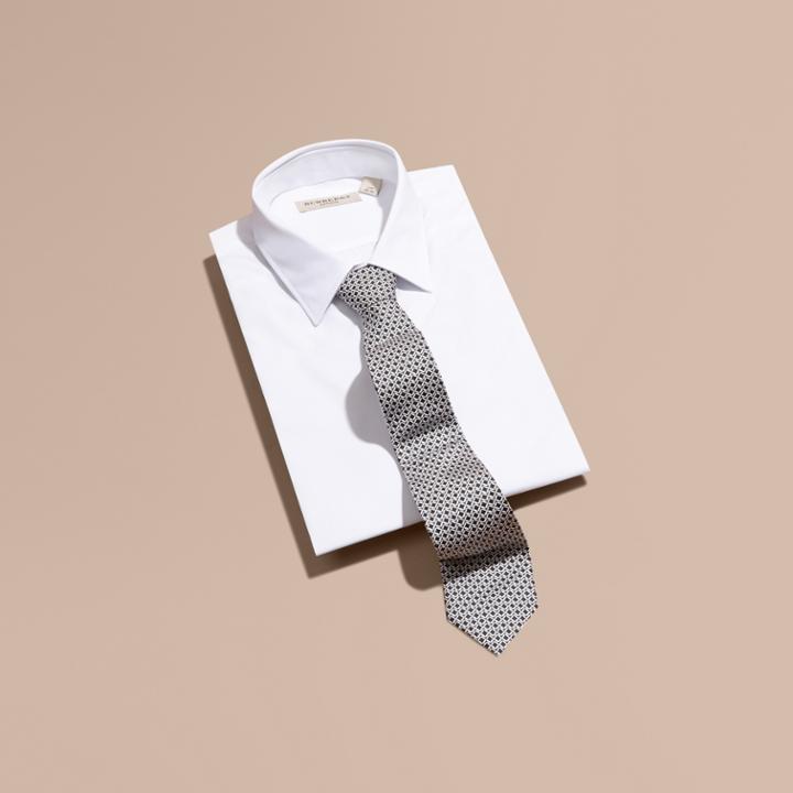 Burberry Burberry Modern Cut Patterned Silk Tie, Green