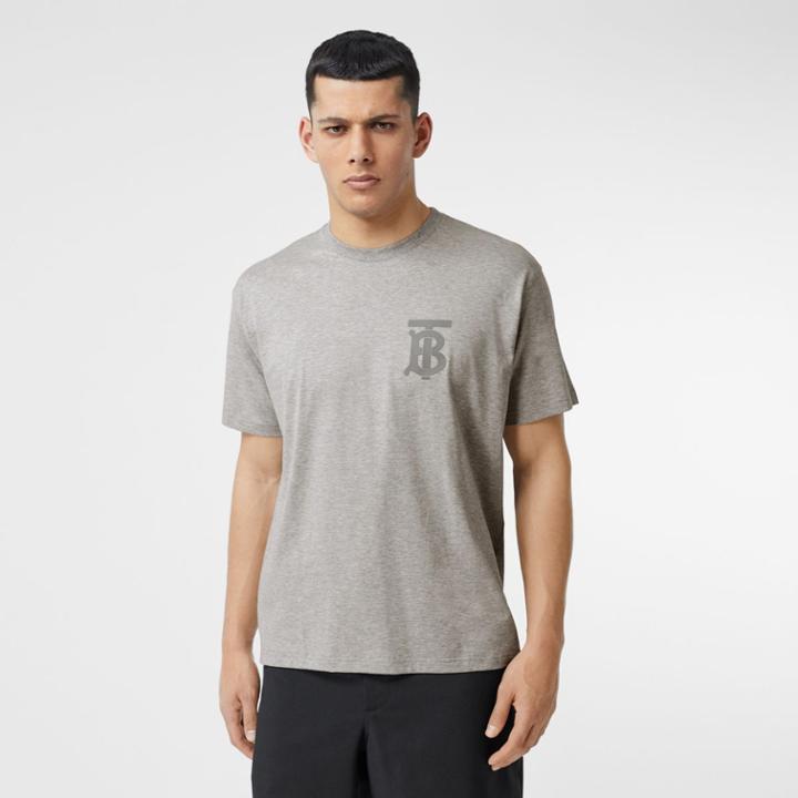 Burberry Burberry Monogram Motif Cotton Oversized T-shirt, Size: Xs, Grey