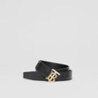 Burberry Burberry Two-tone Monogram Motif Leather Belt, Size: 105, Black