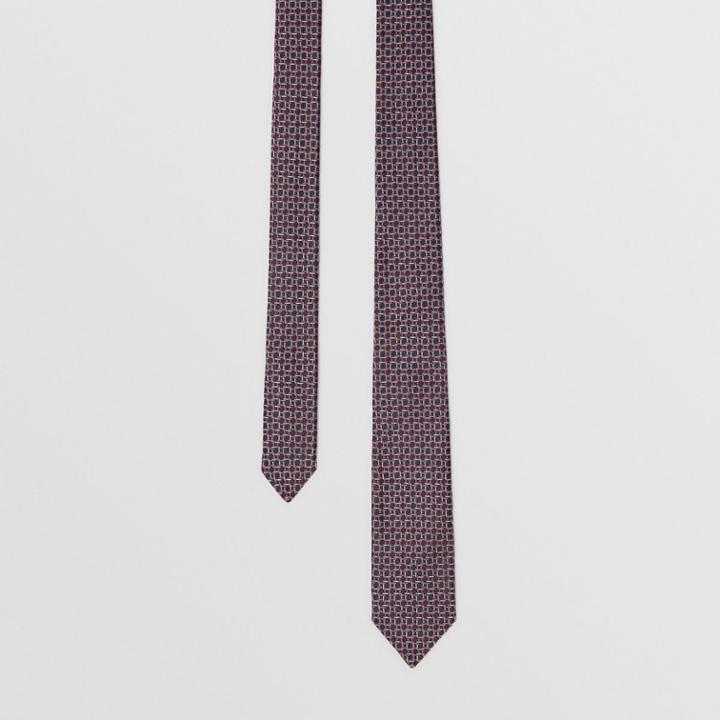 Burberry Burberry Slim Cut Micro Check Silk Jacquard Tie, Blue
