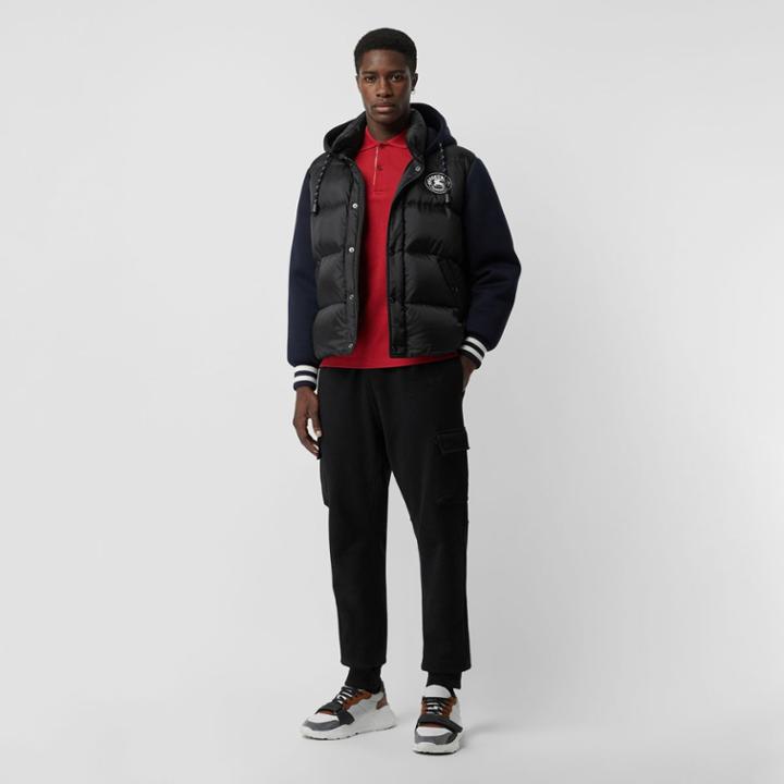 Burberry Burberry Neoprene Down-filled Hooded Jacket, Size: 46, Black