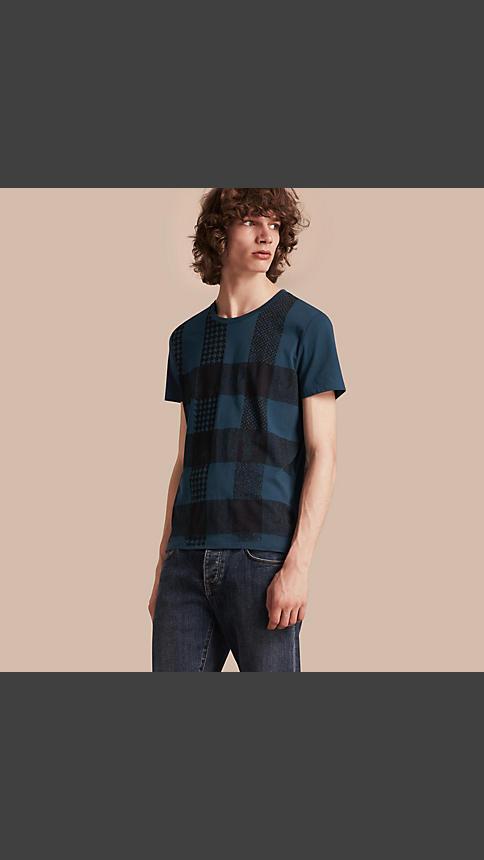 Burberry Textured Check Cotton T-shirt