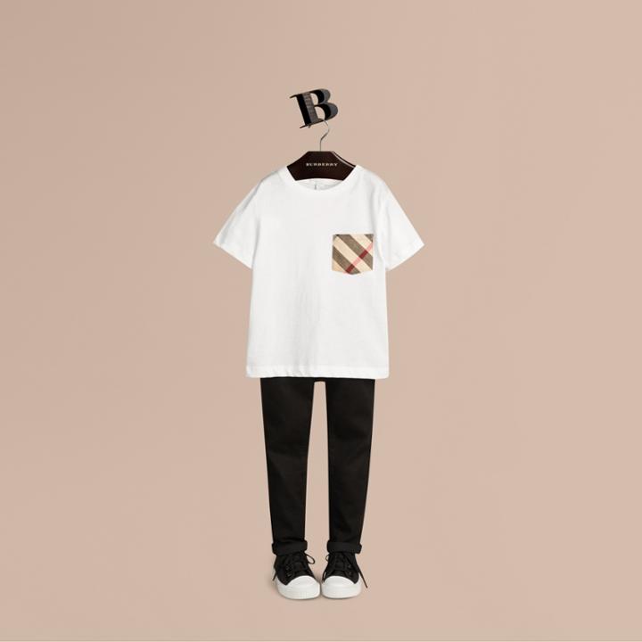 Burberry Burberry Check Pocket T-shirt, Size: 14y, White