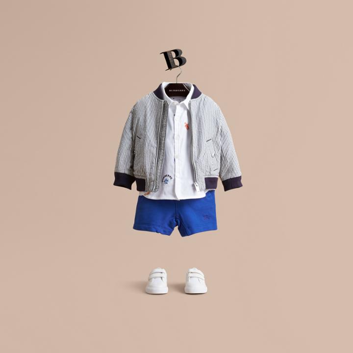 Burberry Burberry Lightweight Striped Seersucker Jacket, Size: 3y, Blue