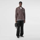 Burberry Burberry Logo Detail Check Wool Twill Shirt, Black