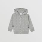 Burberry Burberry Childrens Star And Monogram Print Cotton Hooded Top, Size: 14y, Grey