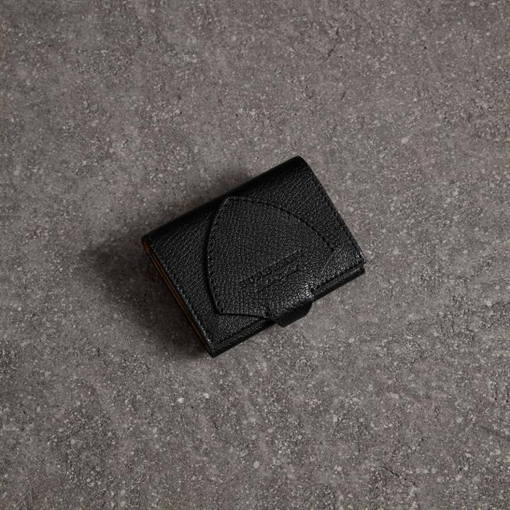 Burberry Burberry Equestrian Shield Leather Continental Wallet, Black