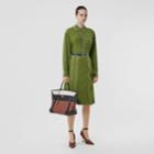 Burberry Burberry Crystal Detail Panelled Wool Crepe A-line Skirt, Size: 06, Green