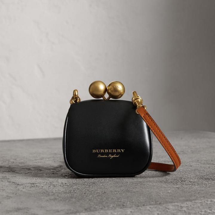 Burberry Burberry Mini Two-tone Leather Metal Frame Clutch Bag