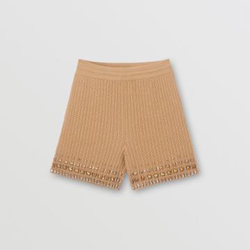 Burberry Burberry Crystal-embellished Cable Knit Wool Shorts