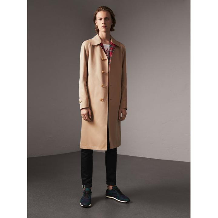 Burberry Burberry Reversible Gabardine And Tartan Wool Car Coat, Size: 58
