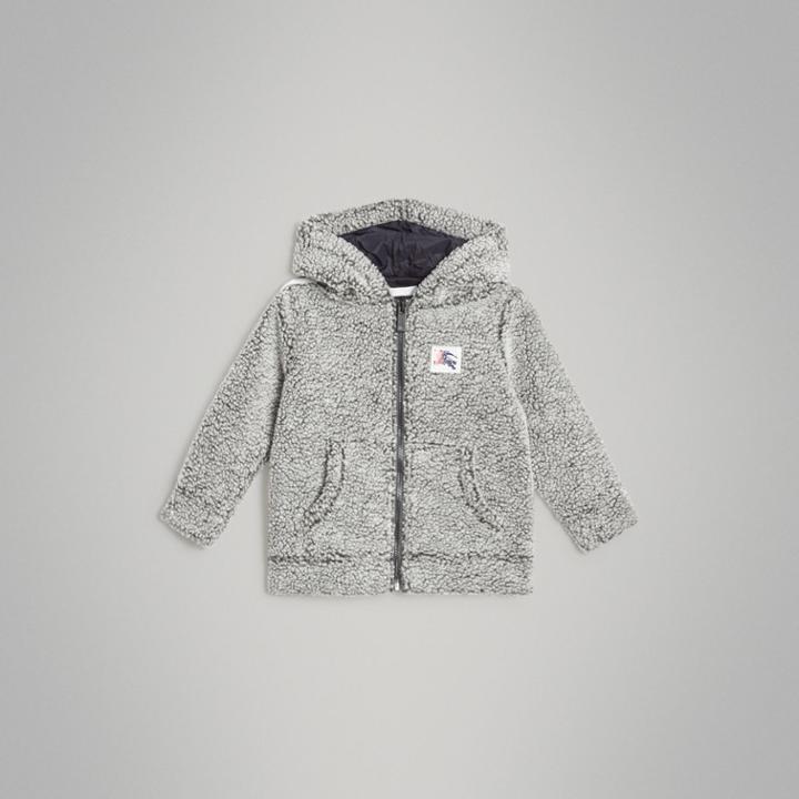 Burberry Burberry Faux Shearling Zip-front Hooded Top, Size: 10y