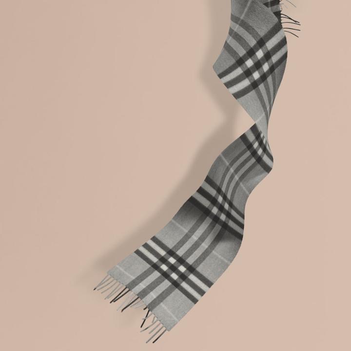 Burberry Burberry The Mini Classic Check Cashmere Scarf, Size: Os, Grey
