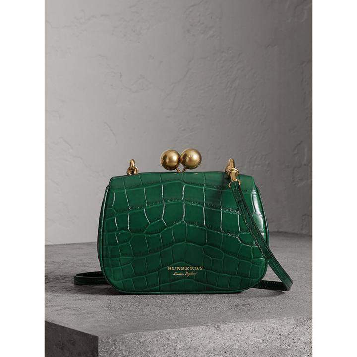 Burberry Burberry Small Alligator Frame Bag, Green