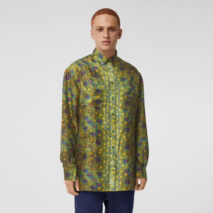 Burberry Burberry Fish-scale Print Silk Shirt
