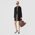 Burberry Burberry Monogram Leather Detail Cotton Gabardine Car Coat, Size: 06, Black