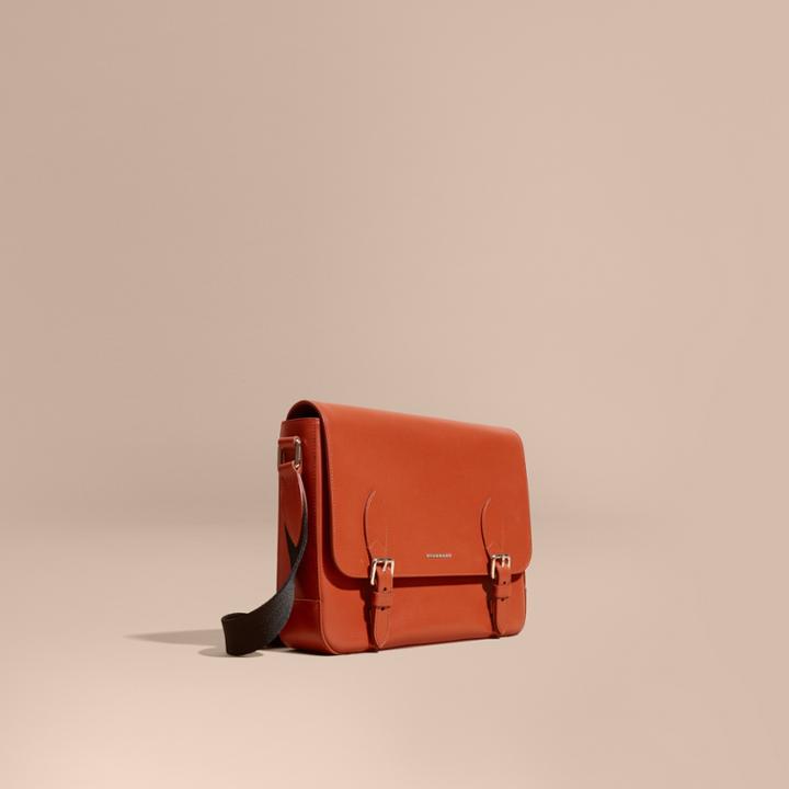Burberry Burberry Medium London Leather Messenger Bag, Orange