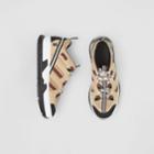 Burberry Burberry Monogram Motif Mesh And Leather Sneakers, Size: 39, Beige