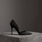 Burberry Burberry Cutaway Suede Pumps, Size: 35, Black