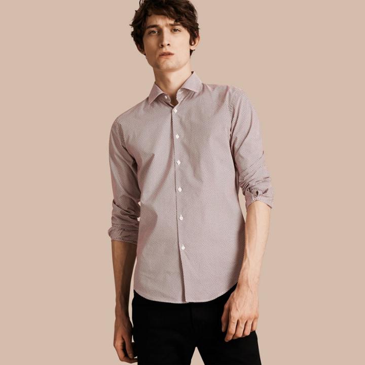 Burberry Burberry Polka-dot Cotton Shirt, Size: Xxl, Red