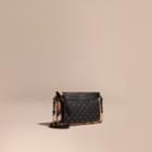 Burberry Burberry Riveted Leather And House Check Clutch Bag, Black