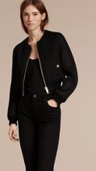 Burberry Cropped Mesh Bomber Jacket