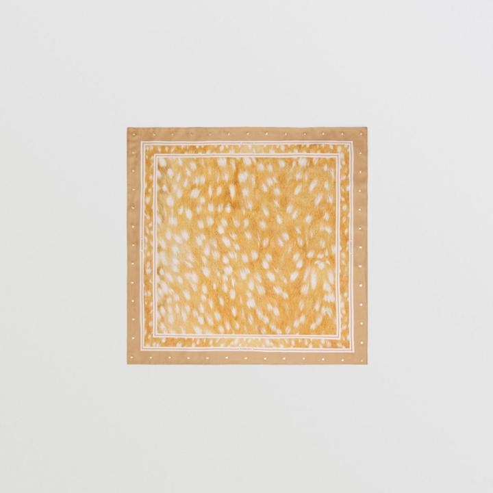 Burberry Burberry Deer Print Silk Square Scarf