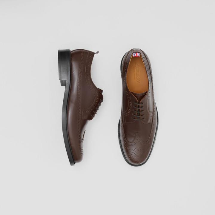 Burberry Burberry Brogue Detail Leather Derby Shoes, Size: 41, Brown