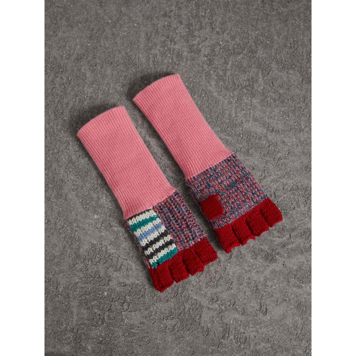 Burberry Burberry Wool Cashmere Patchwork Fingerless Gloves