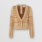 Burberry Burberry Rope Silk Wool Jacquard V-neck Cardigan, Yellow