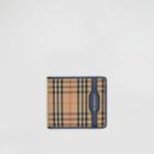 Burberry Burberry 1983 Check And Leather International Bifold Wallet, Blue