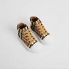 Burberry Burberry Childrens Vintage Check And Leather High-top Sneakers, Size: 8