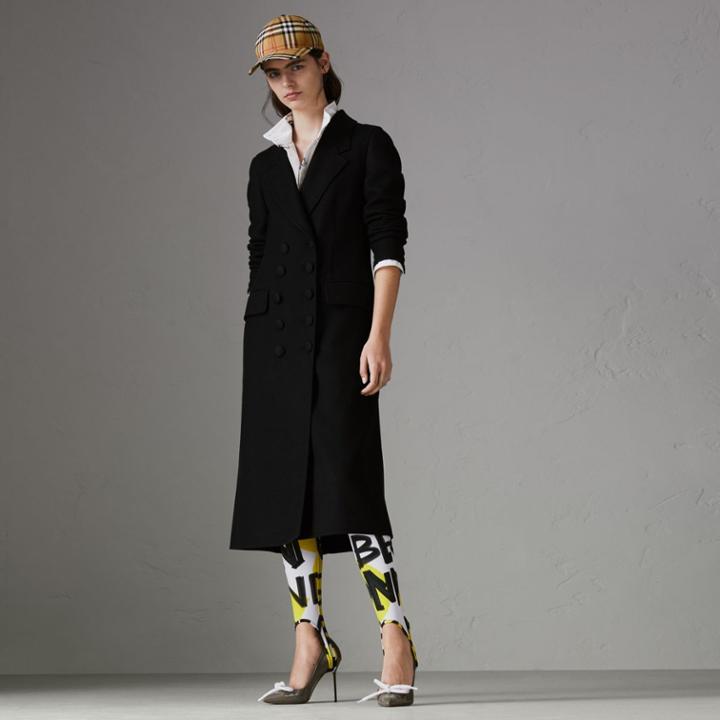 Burberry Burberry Double-breasted Cashmere Tailored Coat, Size: 04